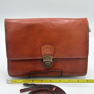 Vintage Patricia Nash Brown Leather Crossbody Bag